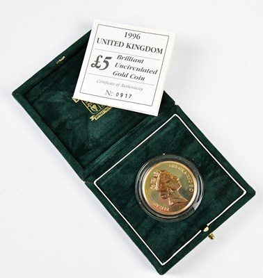 Lot 3057 - ROYAL MINT; a 1996 United Kingdom £5 brilliant...