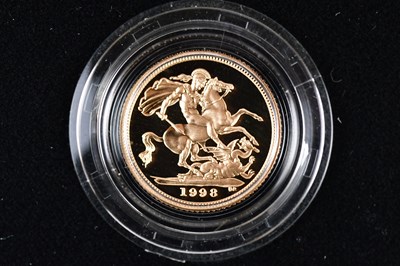 Lot 3132 - ROYAL MINT; The 1998 Gold Proof Half Sovereign,...