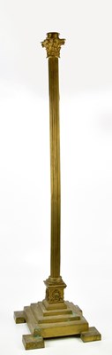 Lot 1608 - A late 19th century brass standard lamp,...