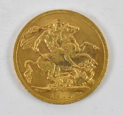 Lot 835 - A George V 1912 full sovereign.