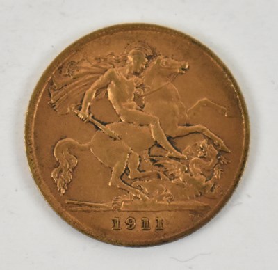 Lot 838 - A George V 1911 half sovereign.