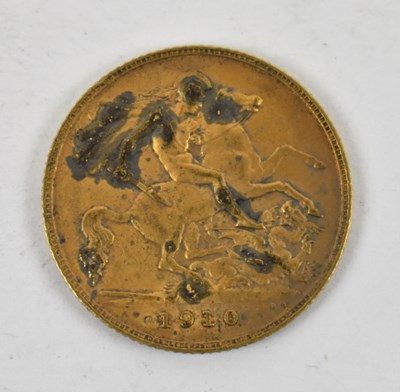 Lot 839 - An Edward VII 1910 half sovereign.