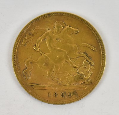 Lot 845 - A Victorian 1899 half sovereign, old head.