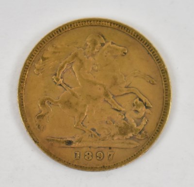 Lot 846 - A Victorian 1897 half sovereign, old head.