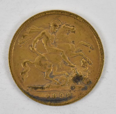 Lot 852 - A Victorian 1898 half sovereign, old head.