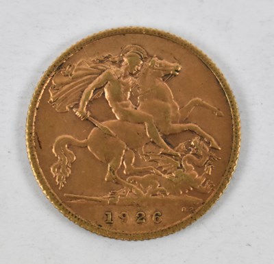 Lot 856 - A George V 1926 half sovereign.