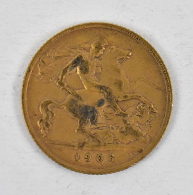 Lot 859 - An Edward VII 1906 half sovereign.