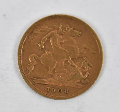 Lot 860 - A Victorian 1900 half sovereign, old head.