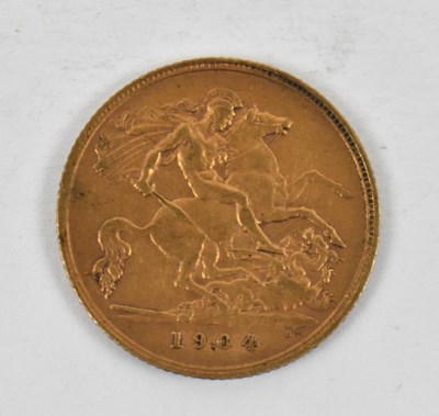 Lot 863 - An Edward VII 1904 half sovereign.