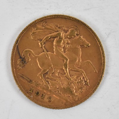 Lot 875 - An Edward VII 1910 half sovereign.