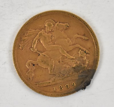 Lot 881 - A Victorian 1899 half sovereign, old head.