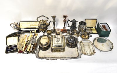 Lot 654 - A quantity of silver plated items, including a...