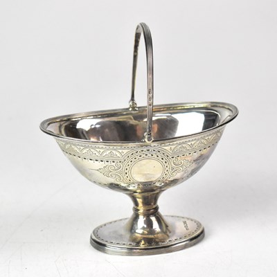 Lot 676 - A Victorian hallmarked silver footed basket...