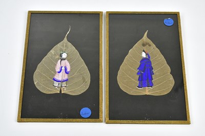 Lot 1359 - A pair of 19th century Chinese pith paintings...