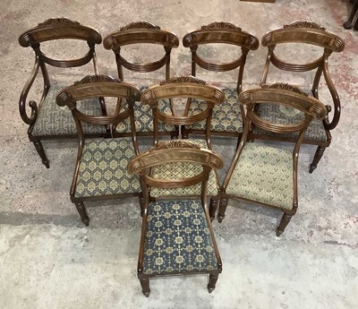 Lot 6575 - A set of eight William IV mahogany dining...