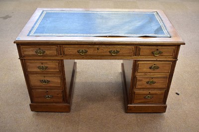 Lot 2451 - An Edwardian mahogany pedestal desk, 75cm x...