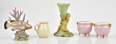 Lot 2113 - ROYAL WORCESTER; a blush ivory model of a...