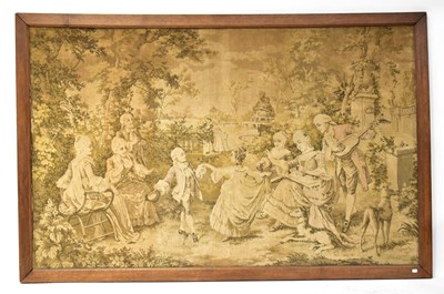Lot 204 - A large needlework panel decorated with Classical scenes