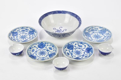 Lot 1210 - A 20th century Chinese blue and white bowl,...