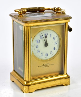 Lot 2323 - W. MAHR; an eight day carriage clock, the...