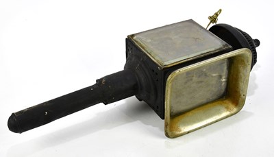 Lot 1470 - A black painted coach lamp, approx 46cm.