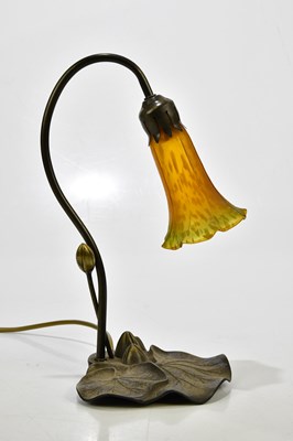 Lot 1628 - An Art Nouveau style reading lamp, 37cm.