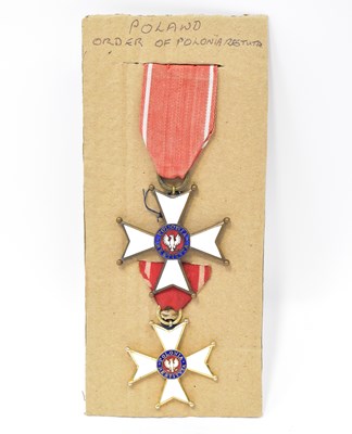Lot 479 - Two Polish WWII period Order of Polonia...