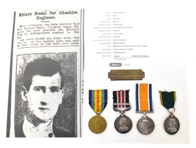 Lot 486 - Four medals relating to Sergeant Richard Eason...