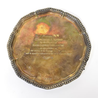 Lot 725 - An Elizabeth II hallmarked silver salver with...