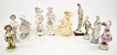 Lot 542 - A group of ten decorative ceramic figures, to...