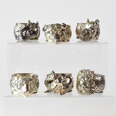 Lot 647 - D'ARGENT; a set of six silver plated napkin...