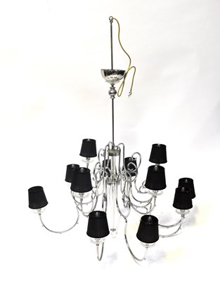 Lot 110 - A very large chrome electrolier with thirteen...