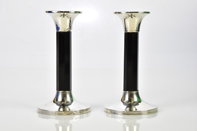 Lot 2184 - A pair of George V hallmarked silver and ebony...