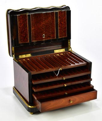 Lot 1333 - A 19th century French serpentine fronted burr...