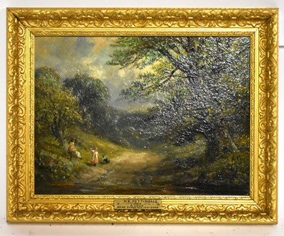 Lot 6183 - H E PETTINSALE; oil on board, 'A Lane near...