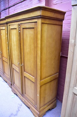 Lot 2621 - A modern hardwood four piece bedroom suite,...