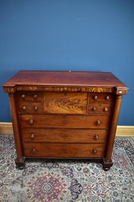 Lot 2453 - A Victorian inlaid mahogany chest of drawers,...