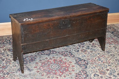 Lot 6513 - An 18th century oak coffer, height 60cm, width...
