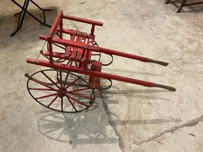 Lot 5073 - A Victorian red painted mail cart, height...