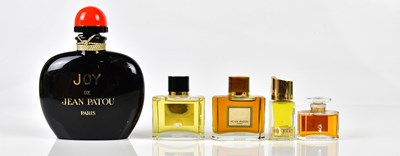 Lot 967 - JOY DE JEAN PATOU; a large black glass perfume...