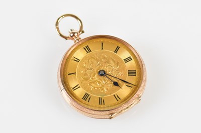 Lot 2988 - A late Victorian 18ct gold open face fob watch,...