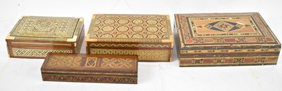 Lot 351 - Two decorative Middle Eastern inlaid boxes, a...