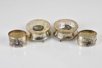 Lot 2533 - A pair of George V hallmarked silver circular...