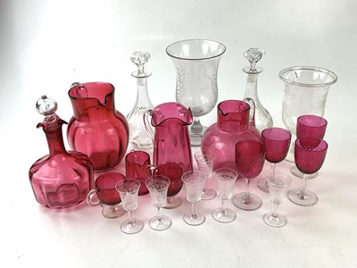 Lot 5552 - A mixed lot of glassware including two...