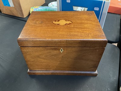Lot 5063 - A mahogany and inlaid rectangular box with...