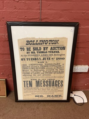 Lot 6054 - LOCAL INTEREST; an auction sign, "Bollington,...