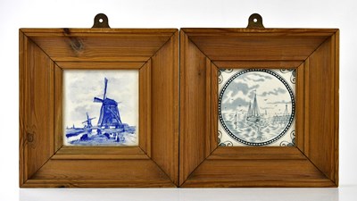 Lot 1301 - Two Victorian transfer printed tiles,...