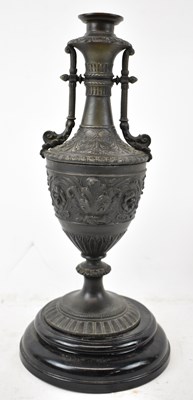 Lot 681 - A late 19th century spelter goblet with cover,...