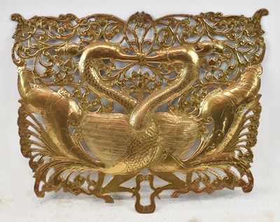 Lot 517 - An Arts & Crafts/Art Nouveau pierced brass...