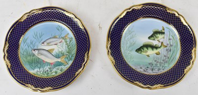 Lot 565 - SPODE; a pair of cabinet plates handpainted...